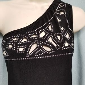 Venus Black one shoulder sexy top Size M